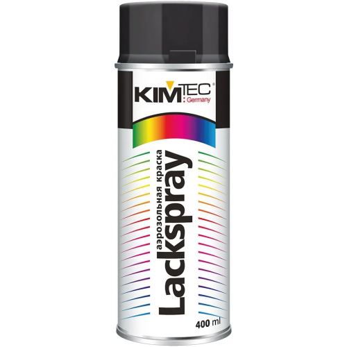 Аэрозольная краска спрей Kim Tec Lackspray 400 мл черная RAL 9017 глянцевый