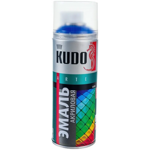 Полуматовая акриловая эмаль Kudo Arte Satin Matt Finish 520 мл сигнально синяя