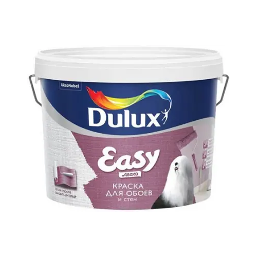 Краска для обоев и стен Dulux Easy 9 л белая