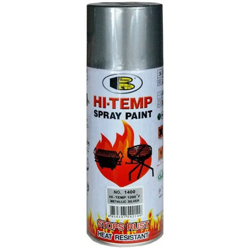 Термостойкая спрей краска Bosny Hi Temp Spray Paint 520 мл серебряная до +205°С