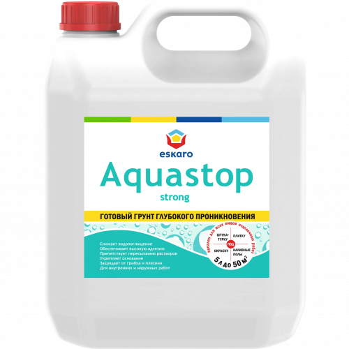 Грунт готовый глубокого проникновения Eskaro Aquastop Strong 5 л