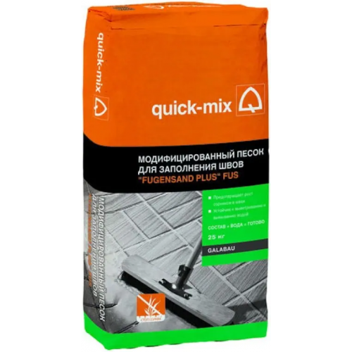 Модифицированный песок для заполнения швов Quick-Mix FUS 25 кг серый