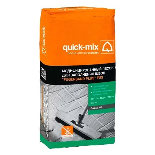 Модифицированный песок для заполнения швов Quick-Mix FUS 25 кг серо белый