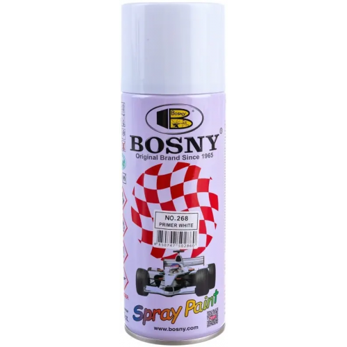 Акриловая спрей краска универсальная Bosny Spray Paint 520 мл белая