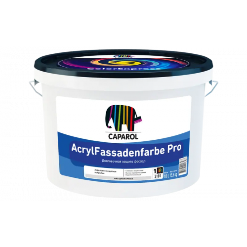 Краска для атмосферостойких фасадных покрытий Caparol AcrylFassadenfarbe Pro 10 л белая
