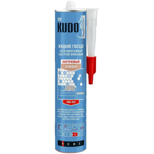 Клей монтажный каучуковый жидкие гвозди Kudo Home 300 мл