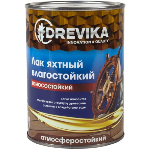 Лак яхтный влагостойкий Drevika Износостойкий 800 г матовый
