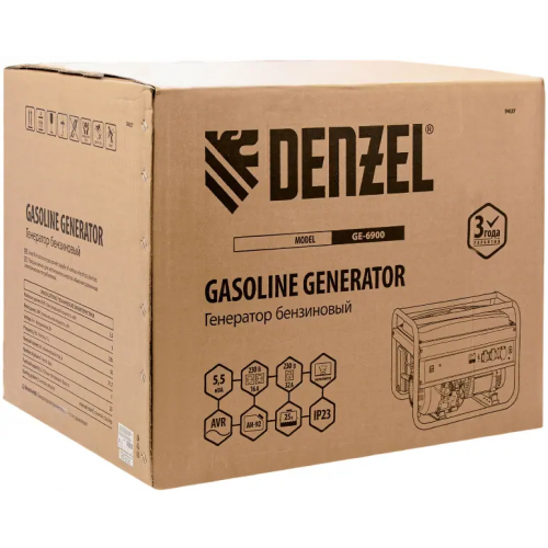 Генератор бензиновый Denzel GE 6900 5000 5500 Вт