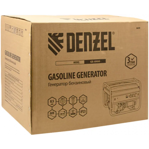 Генератор бензиновый Denzel GE 8900 7000 8500 Вт