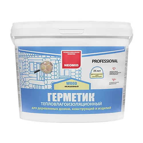 Герметик тепловлагоизоляционный Неомид Wood Professional Межшовный 15 кг сосна