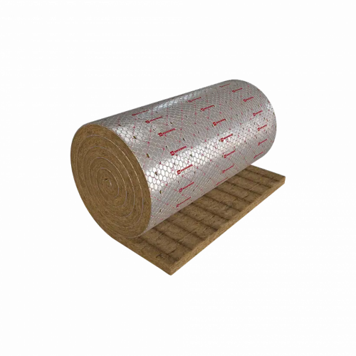 Мат из каменной ваты с односторонним покрытием Rockwool Вайред Мат №80 1*4 м/60 мм фольга алюм. неармированная ALU 1 80 кг/м3
