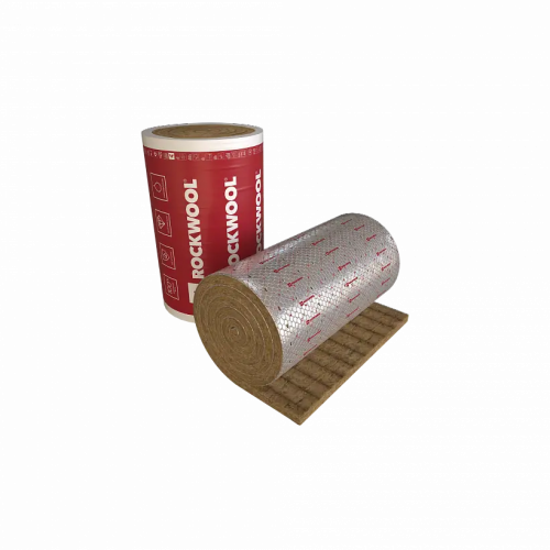 Мат из каменной ваты с односторонним покрытием Rockwool Вайред Мат №105 1*2 м/80 мм фольга алюм. армир. ALU 105 кг/м3