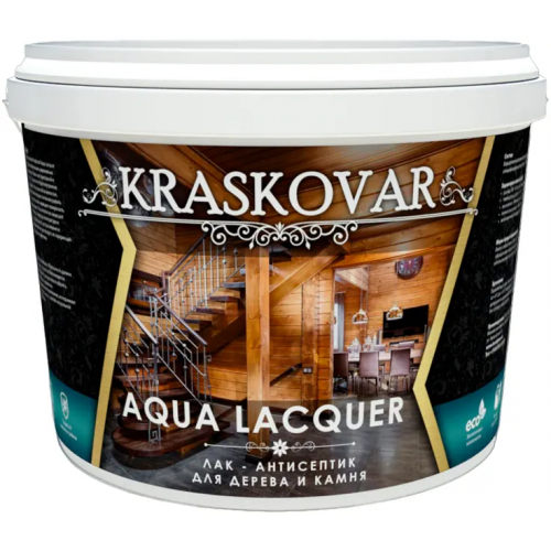 Лак антисептик для дерева и камня Красковар Aqua Lacquer 2 л черный сапфир