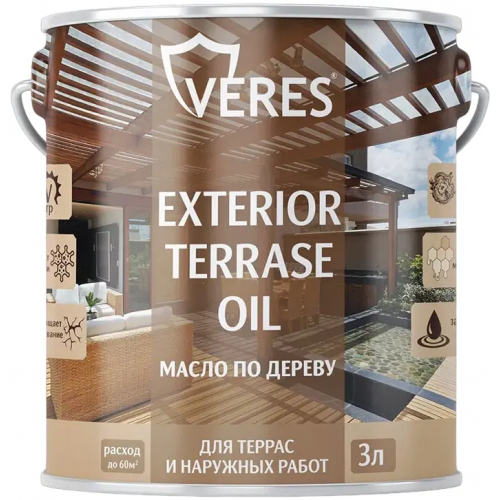 Масло по дереву для террас и наружных работ Veres Exterior Terrase Oil 3 л палисандр