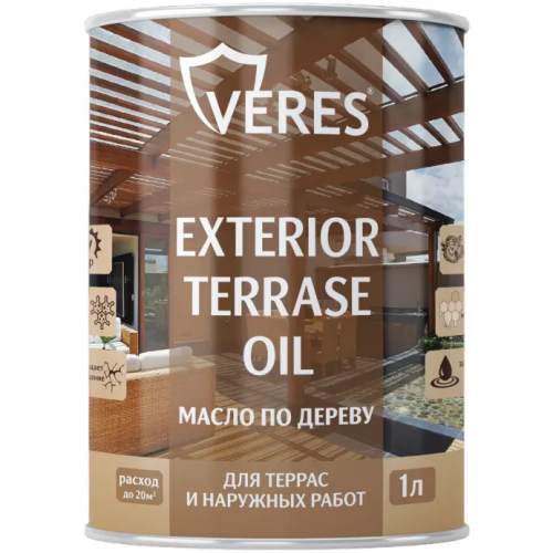 Масло по дереву для террас и наружных работ Veres Exterior Terrase Oil 1 л тик