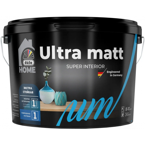 Экстра стойкая интерьерная краска Dufa Home Ultra Matt 2.5 л бесцветная
