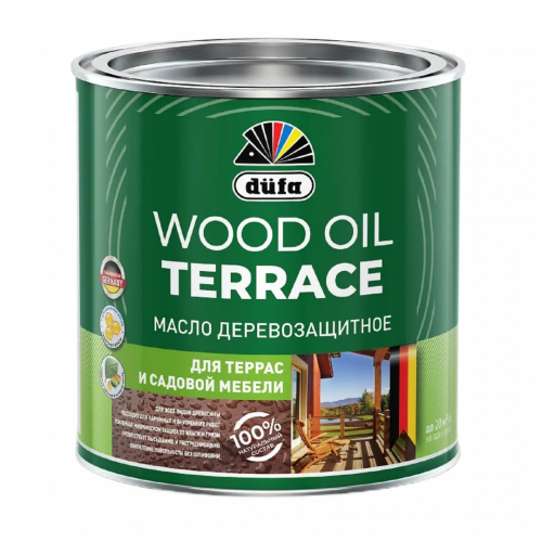 Масло деревозащитное для террас и садовой мебели Dufa Wood Oil Terrace 900 мл серое