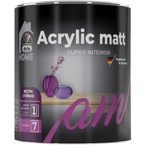 Интерьерная краска для стен и потолков с изысканной фактурой Dufa Home Acrylic Matt 900 мл бесцветная