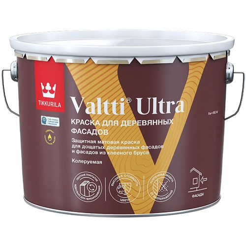 Краска для деревянных фасадов Тиккурила Valtti Ultra 9 л белая