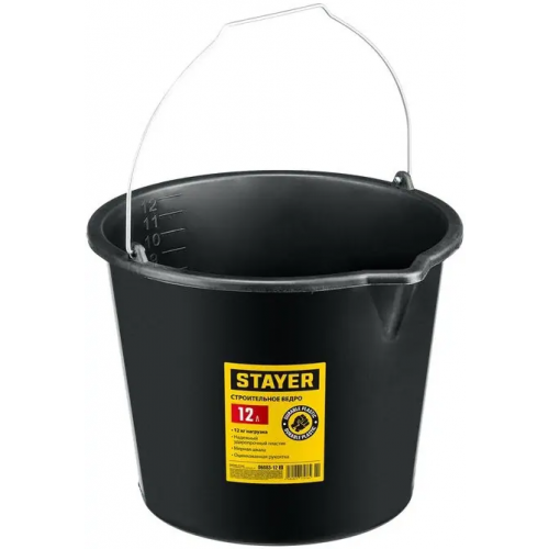 Ведро строительное пластмассовое с носиком Stayer 12 л