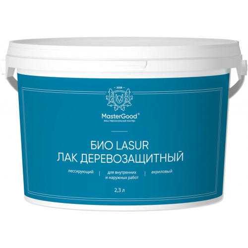 Лак деревозащитный лессирующий акриловый Master Good Био Lasur 2.3 л бесцветный