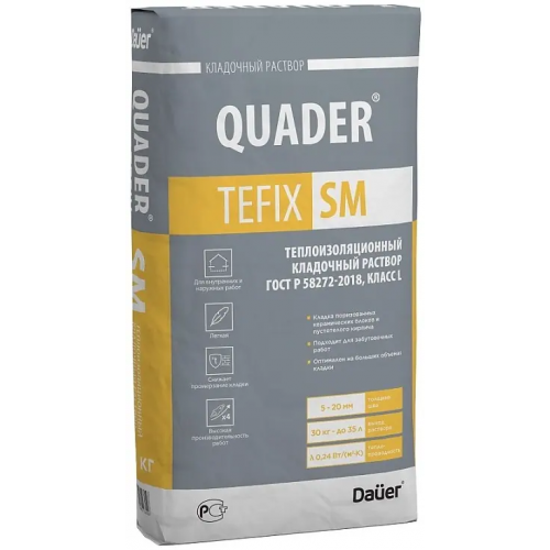 Кладочный раствор теплоизоляционный Dauer Quader Tefix SM 30 кг