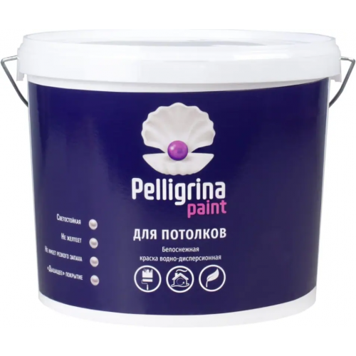 Краска водно дисперсионная для потолков Pelligrina Paint 7 кг белая