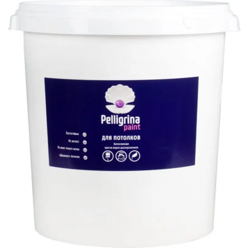 Краска водно дисперсионная для потолков Pelligrina Paint 45 кг белая
