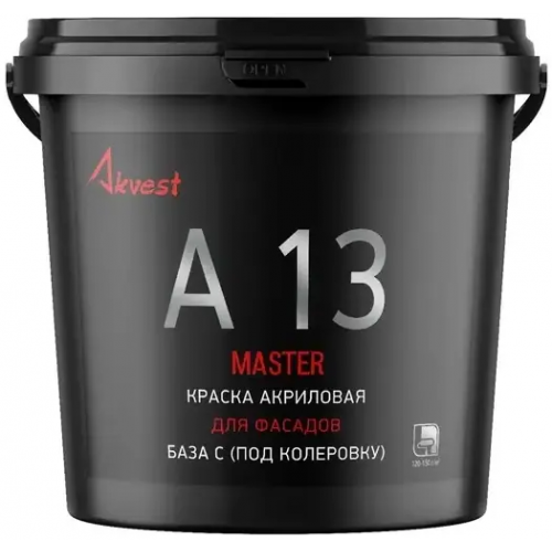 Краска акриловая для фасадов Аквест Мастер А 13 45 кг белая