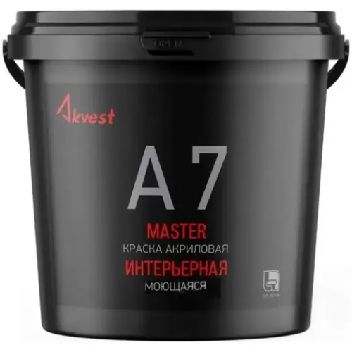 Краска акриловая интерьерная моющаяся Аквест Мастер 7 45 кг бесцветная