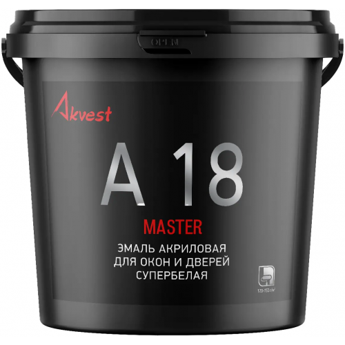 Краска акриловая для окон и дверей Аквест Мастер 18 13.5 кг супербелая