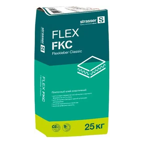 Клей плиточный эластичный Strasser Flex FKC С2ТЕ S1 25 кг