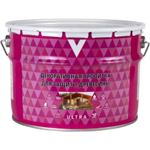 Пропитка декоративная для защиты древесины V Ultra 10 л белая