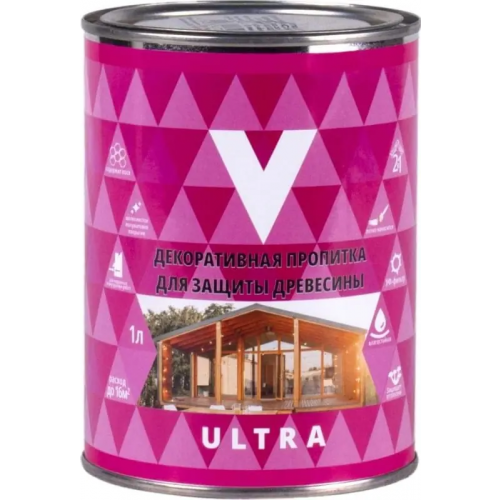 Пропитка декоративная для защиты древесины V Ultra 1 л бесцветная