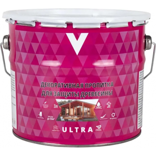 Пропитка декоративная для защиты древесины V Ultra 3 л венге