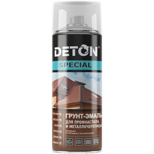 Грунт эмаль алкидная для профнастила и металлочерепицы Deton Special 520 мл светло серый