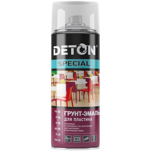 Грунт эмаль акриловый для пластика Deton Special 520 мл черная