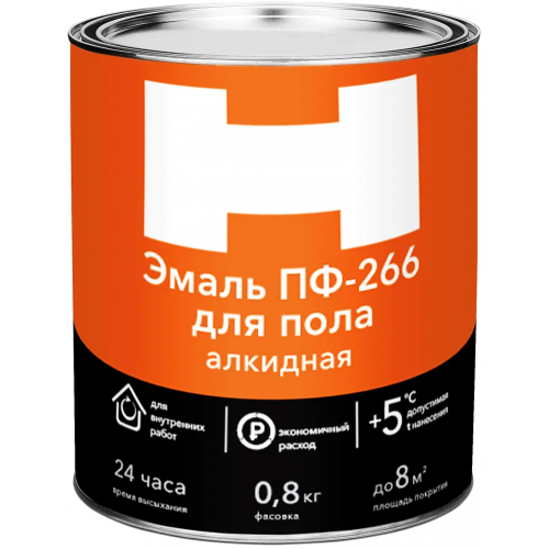 Эмаль алкидная для пола H ПФ 266 800 г желто коричневая