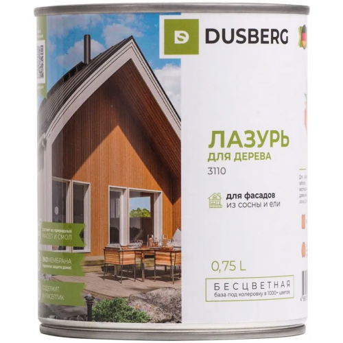 Лазурь для дерева Dusberg 750 мл бесцветная шелковисто глянцевая