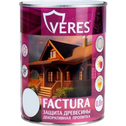 Пропитка декоративная для защиты древесины Veres Factura 800 мл красное дерево