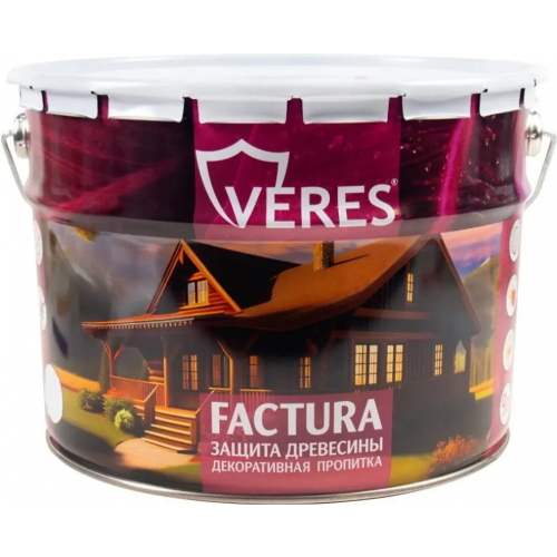 Пропитка декоративная для защиты древесины Veres Factura 9 л красное дерево