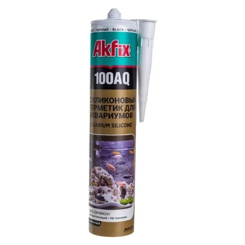 Герметик силиконовый аквариумный Akfix 100AQ 280 мл черный