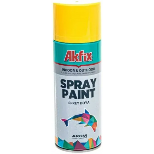 Краска акриловая аэрозольная Akfix Spray Paint 400 мл желтая RAL 1003 глянцевая 80°C