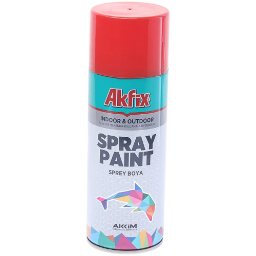Краска акриловая аэрозольная Akfix Spray Paint 400 мл красная RAL 3020 глянцевая 80°C