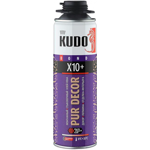 Клей пена монтажный и стыковочный Kudo Bond Pur Decor X10+ 650 мл