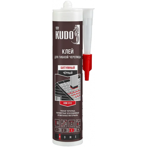 Клей битумный для гибкой черепицы Kudo Home 280 мл черный