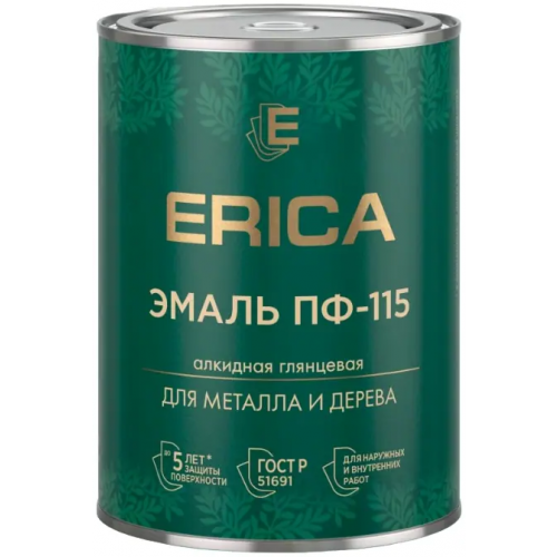 Эмаль алкидная для металла и дерева Erica ПФ 115 800 г ультрамарин