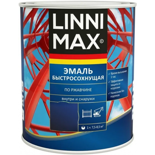 Эмаль быстросохнущая по ржавчине Linnimax 710 мл база 3