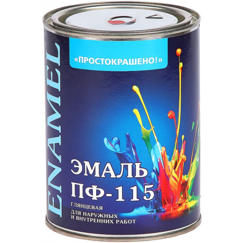 Эмаль для наружных и внутренних работ Простокрашено ПФ 115 800 г оранжевая