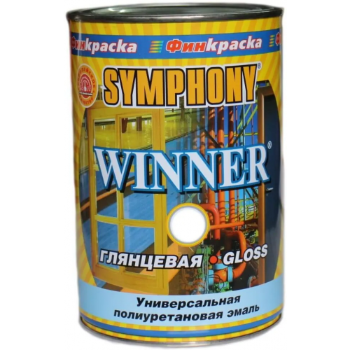 Универсальная полиуретановая антикоррозионная эмаль Финкраска Симфония Winner 1 л белая база A глянцевая